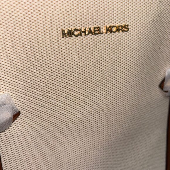 $398 Michael Kors Maeve Largo Canvas Open Tote Business Travel Carryon Handbag - Picture 6 of 10